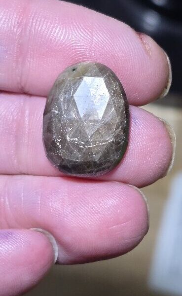 21.0x16.6mm rose-cut freeform Kenyan gold-sheen Zawadi sapphire cabochon