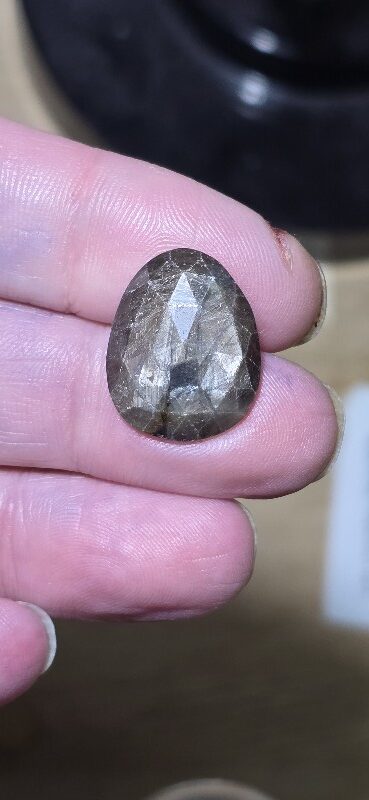21.1x17.0mm rose-cut freeform Kenyan gold-sheen Zawadi sapphire cabochon