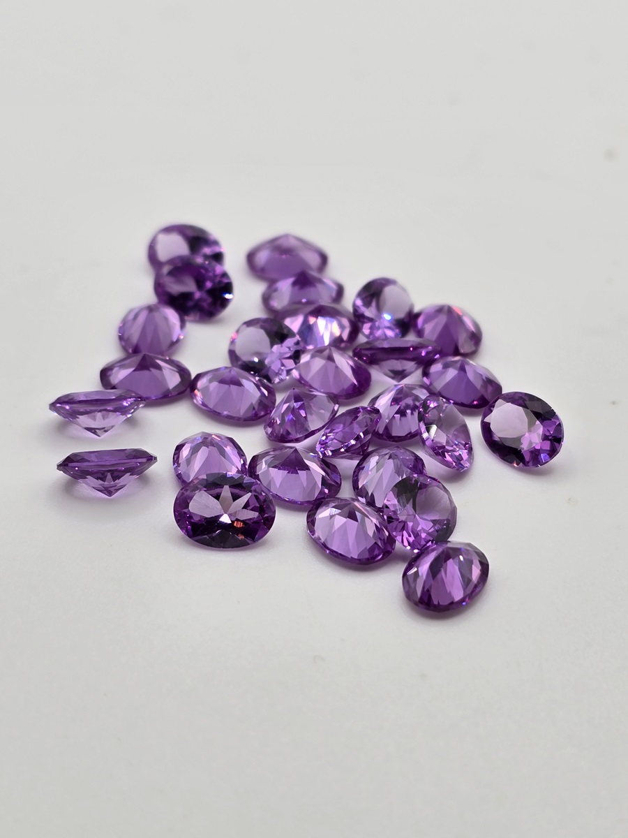 8x6mm oval cut lab corundum alexandrite facet