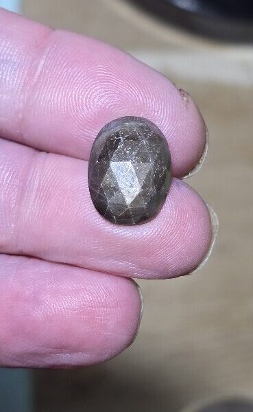 16.9x12.4mm rose-cut freeform Kenyan gold-sheen Zawadi sapphire cabochon