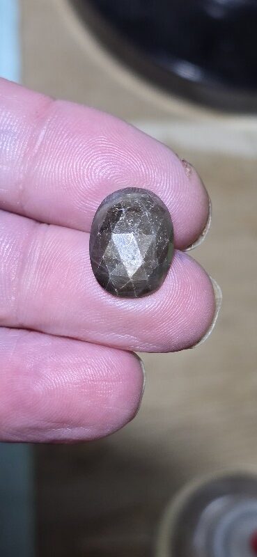 16.9x12.4mm rose-cut freeform Kenyan gold-sheen Zawadi sapphire cabochon