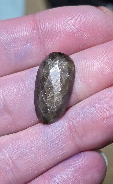 23.4x12.3mm rose-cut freeform Kenyan gold-sheen Zawadi sapphire cabochon