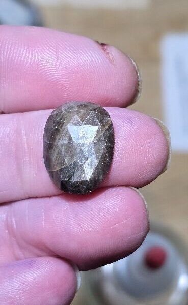 18.0x13.9mm rose-cut freeform Kenyan gold-sheen Zawadi sapphire cabochon
