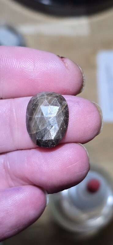 18.0x13.9mm rose-cut freeform Kenyan gold-sheen Zawadi sapphire cabochon