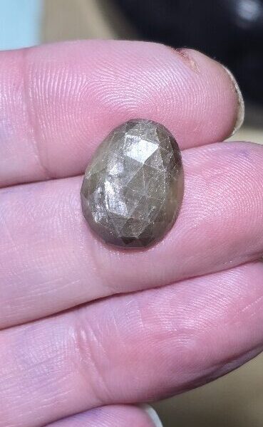 17.7x13.9mm rose-cut freeform Kenyan gold-sheen Zawadi sapphire cabochon