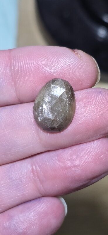 17.7x13.9mm rose-cut freeform Kenyan gold-sheen Zawadi sapphire cabochon
