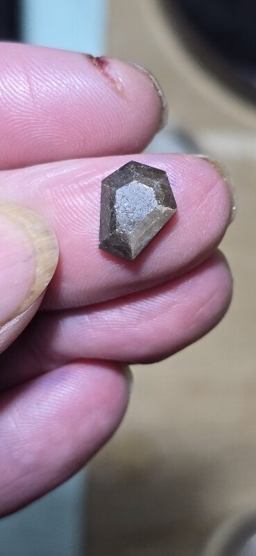 11.7x9.8mm rose-cut freeform Kenyan gold-sheen Zawadi sapphire cabochon