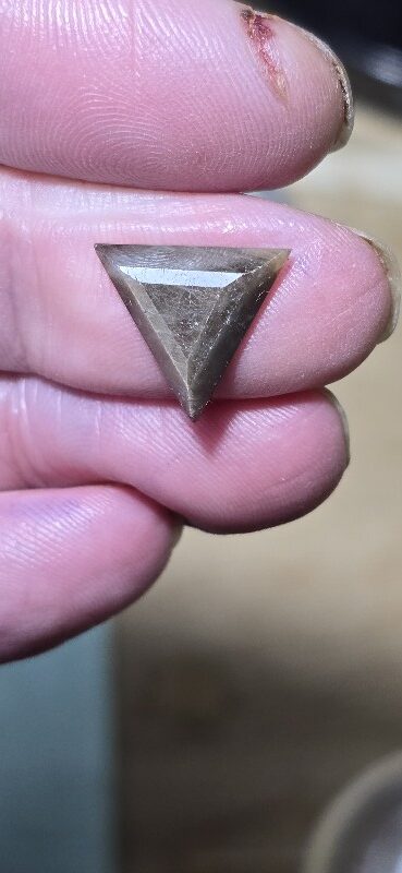 13.3x12.9mm rose-cut freeform Kenyan gold-sheen Zawadi sapphire cabochon