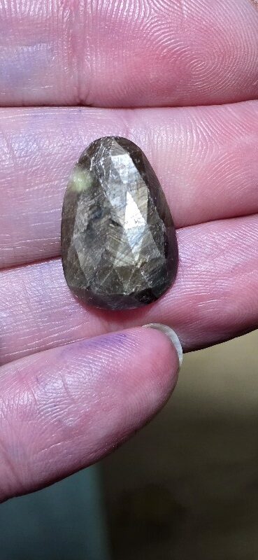 21.8x14.6mm rose-cut freeform Kenyan gold-sheen Zawadi sapphire cabochon