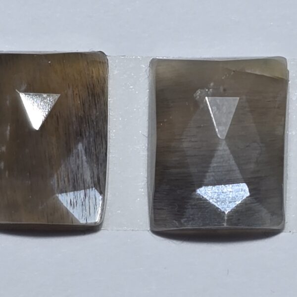 12x9x4mm Rose-cut moonstone cabochon pair