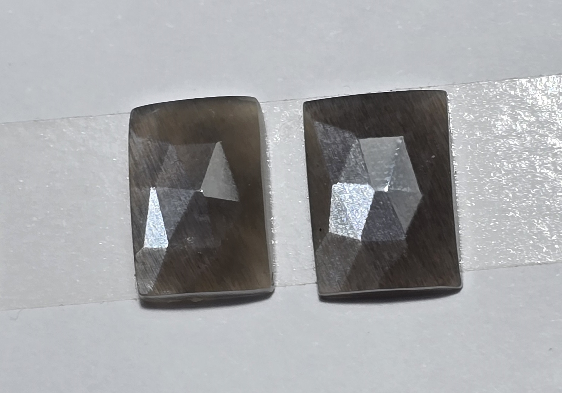 12x9x4mm Rose-cut moonstone cabochon pair