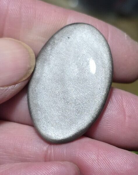 35x24mm silver sheen obsidian cabochon