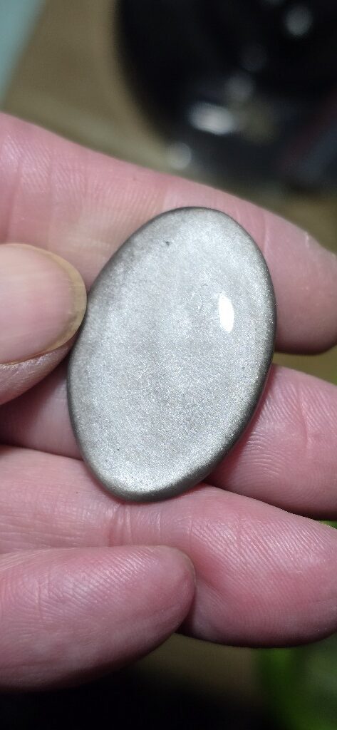 35x24mm silver sheen obsidian cabochon