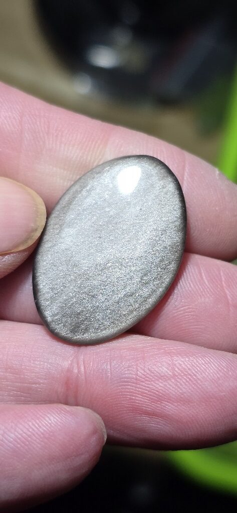 32x22mm silver sheen obsidian cabochon
