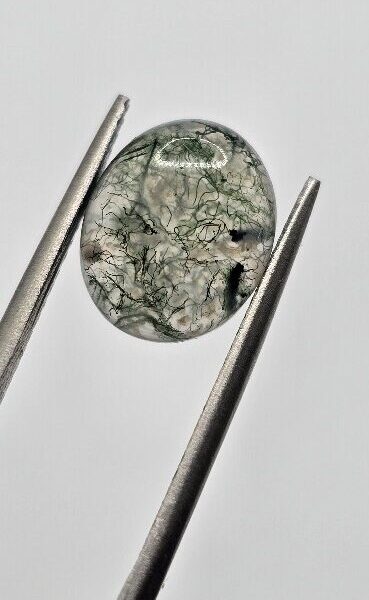 11x9mm oval moss agate cabochon, high quality