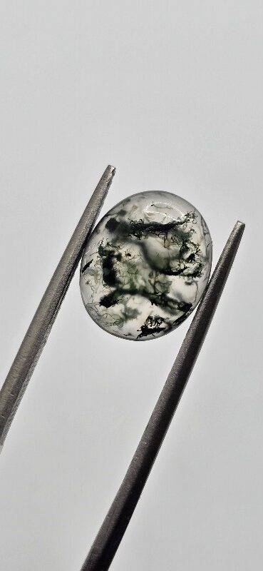 11x9mm oval moss agate cabochon, high quality