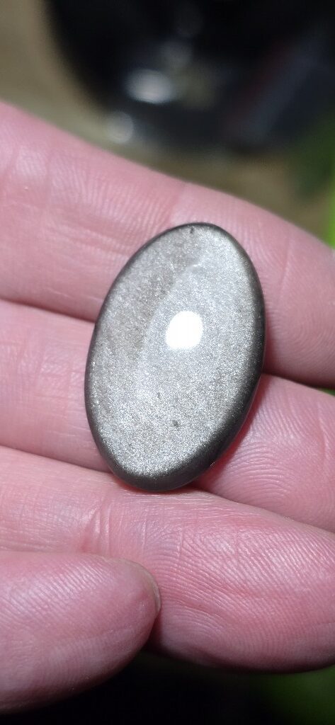 29x19mm silver sheen obsidian cabochon