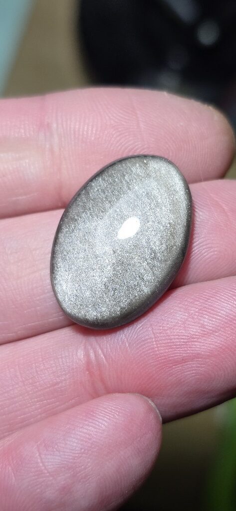 26x19mm silver sheen obsidian cabochon