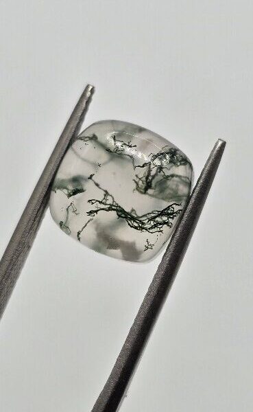 10mm square cushion moss agate cabochon, high quality