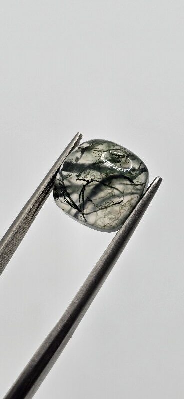 10mm square cushion moss agate cabochon, high quality