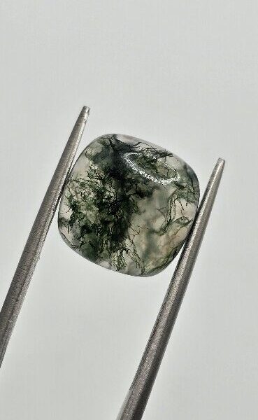 11mm square cushion moss agate cabochon, high quality