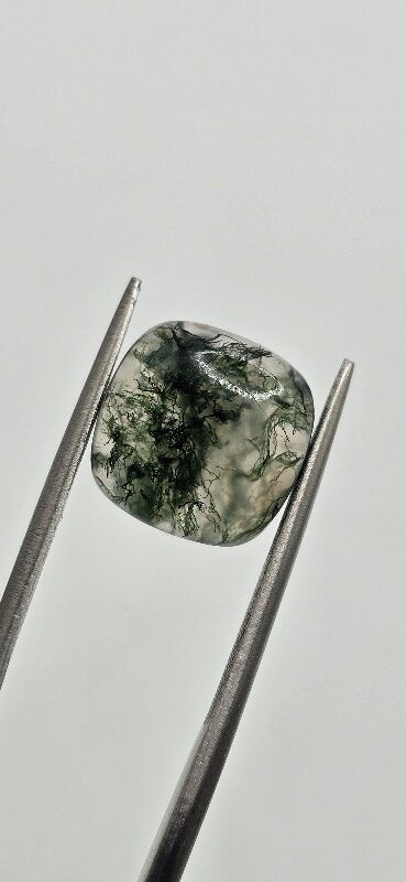 11mm square cushion moss agate cabochon, high quality