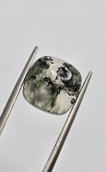 11mm square cushion moss agate cabochon, high quality