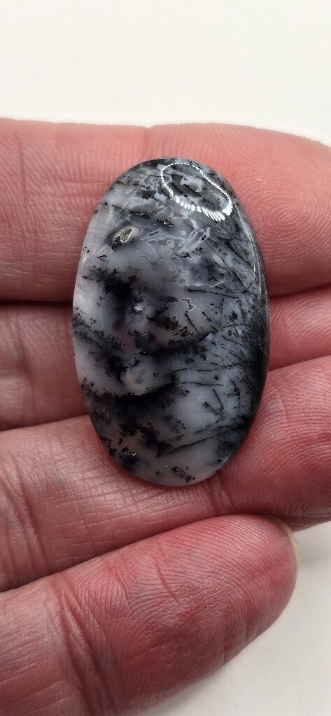 35x21mm Dendritic chalcedony cabochon