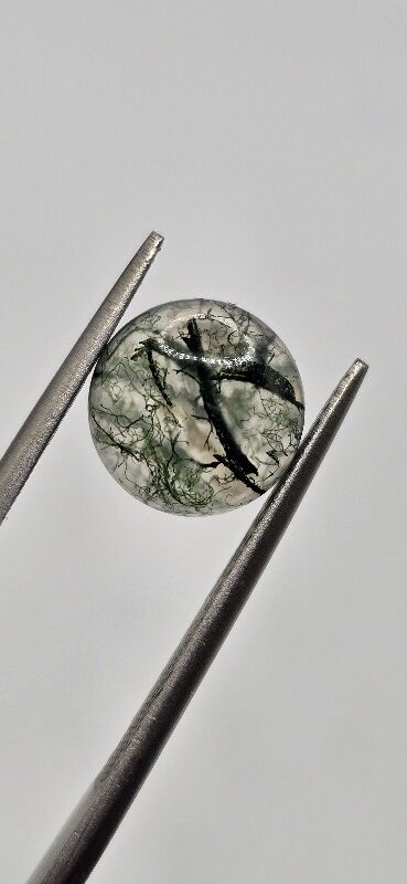 9mm round moss agate cabochon, high quality