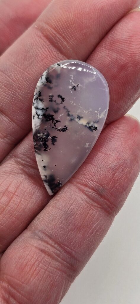 36x19mm Dendritic chalcedony cabochon