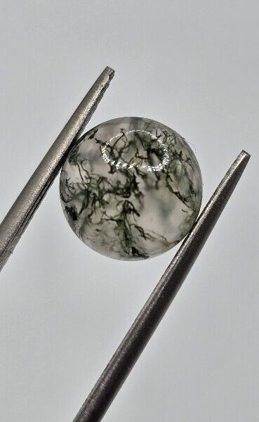 9mm round moss agate cabochon, high quality