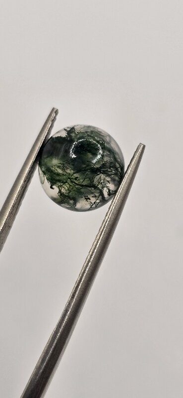 9mm round moss agate cabochon, high quality