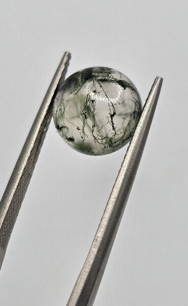 9mm round moss agate cabochon, high quality