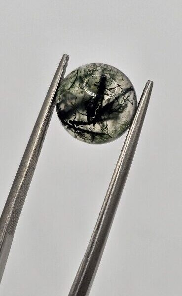 9mm round moss agate cabochon, high quality
