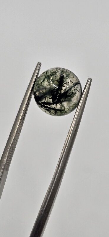 9mm round moss agate cabochon, high quality