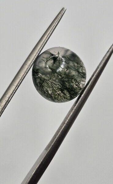 9mm round moss agate cabochon, high quality