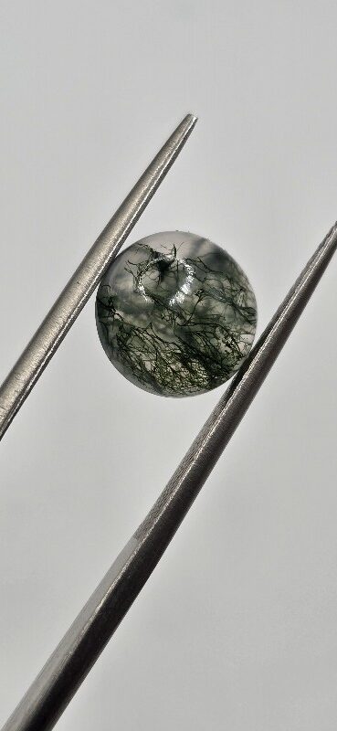 9mm round moss agate cabochon, high quality