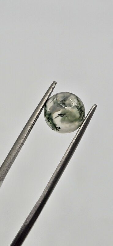 8mm round moss agate cabochon, high quality