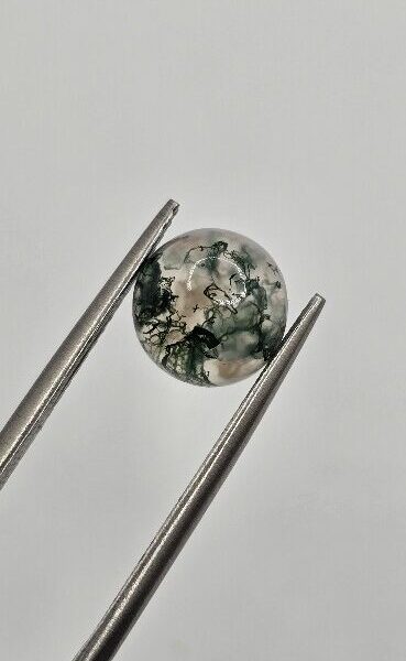 8mm round moss agate cabochon, high quality