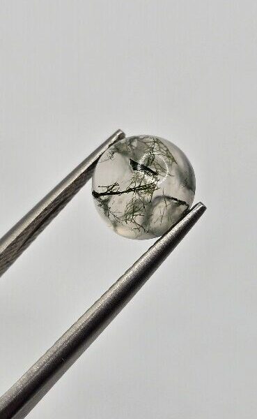 8mm round moss agate cabochon, high quality