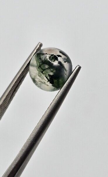 8mm round moss agate cabochon, high quality