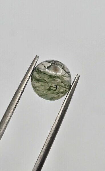 8mm round moss agate cabochon, high quality