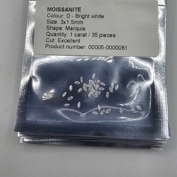 1ct parcel of 3x1.5mm marquise moissanite facets
