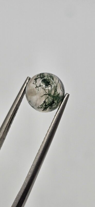 8mm round moss agate cabochon, high quality