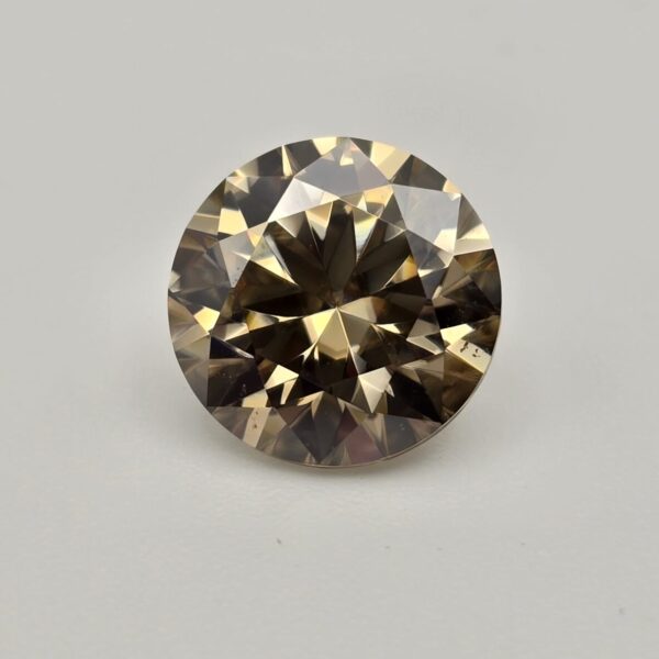 9mm round-cut light yellow/cognac moissanite facet - budget line
