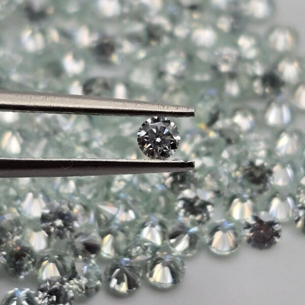 3mm round-cut pale blue moissanite facet - budget line