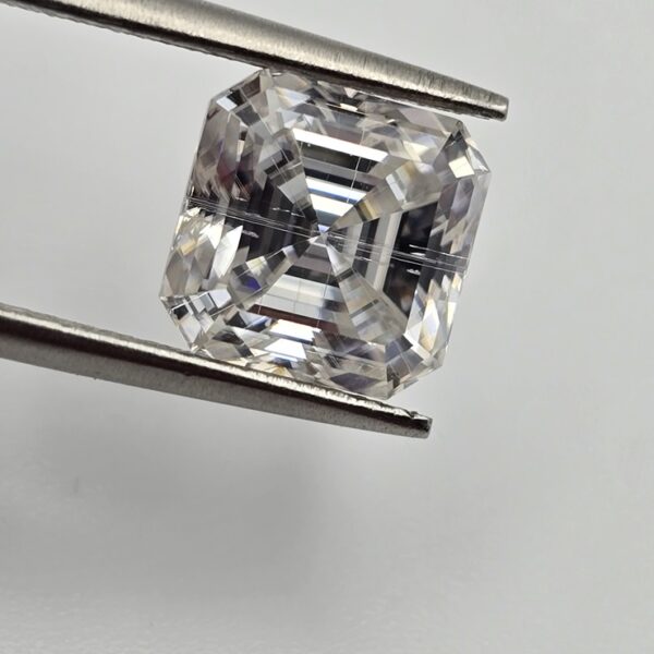 8mm asscher-cut bright white moissanite facet - budget line