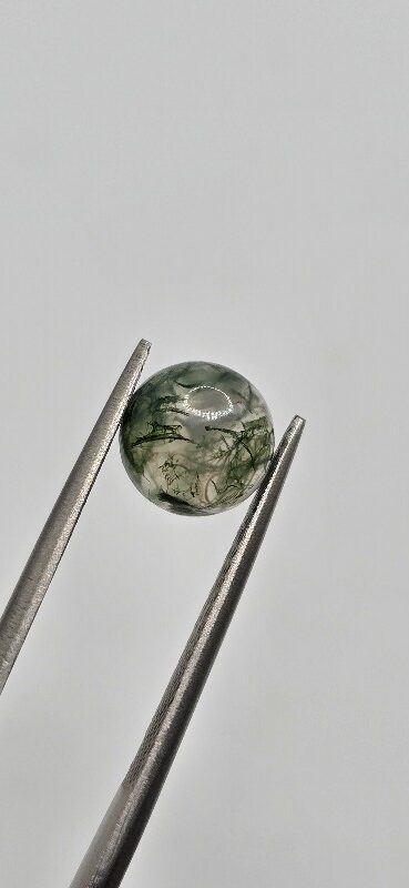 8mm round moss agate cabochon, high quality