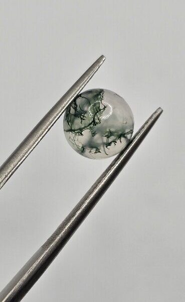 8mm round moss agate cabochon, high quality