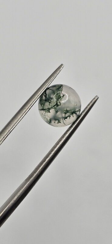 8mm round moss agate cabochon, high quality